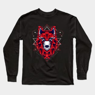 wolf head stylized Long Sleeve T-Shirt